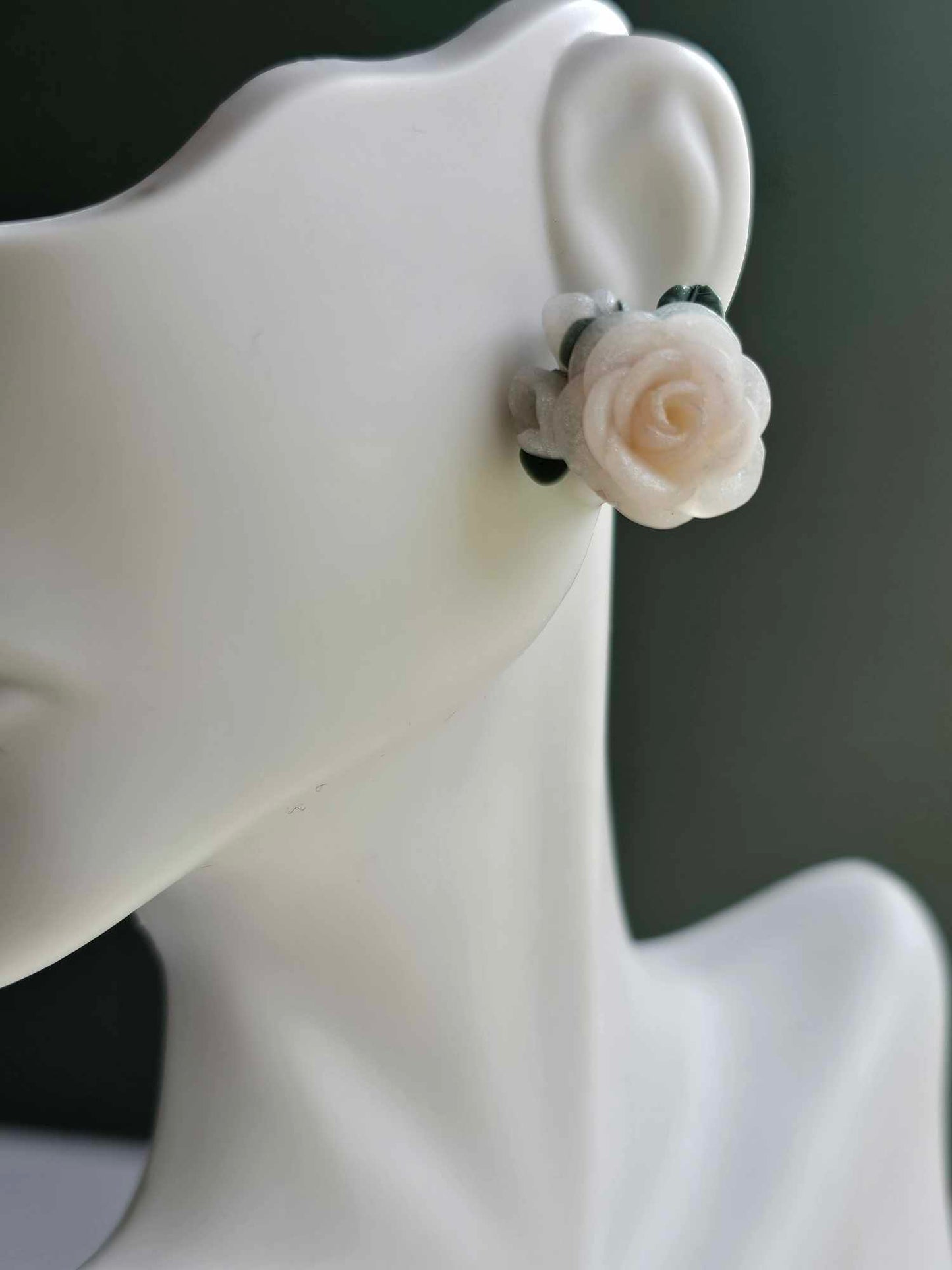 Ivory Rose Bloom Studs