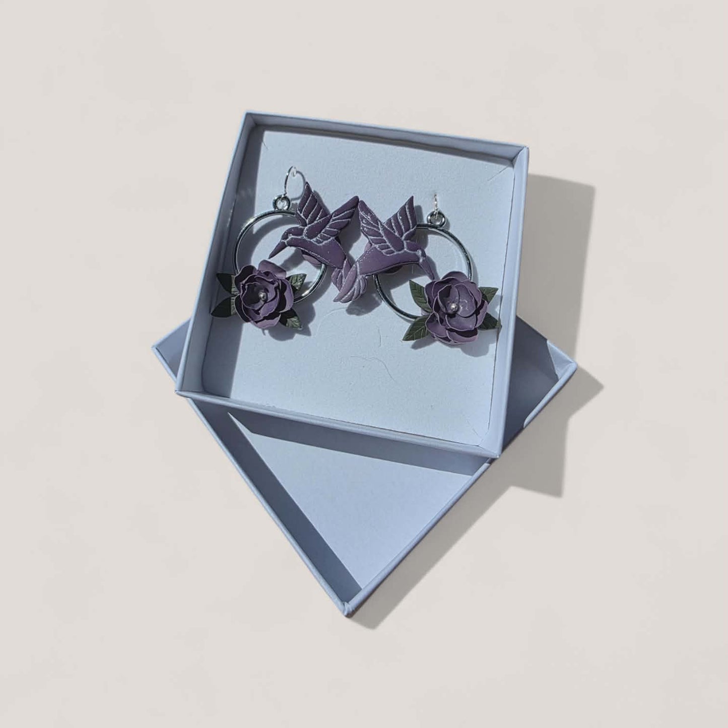 Midnight Bloom Hummingbird Hoops