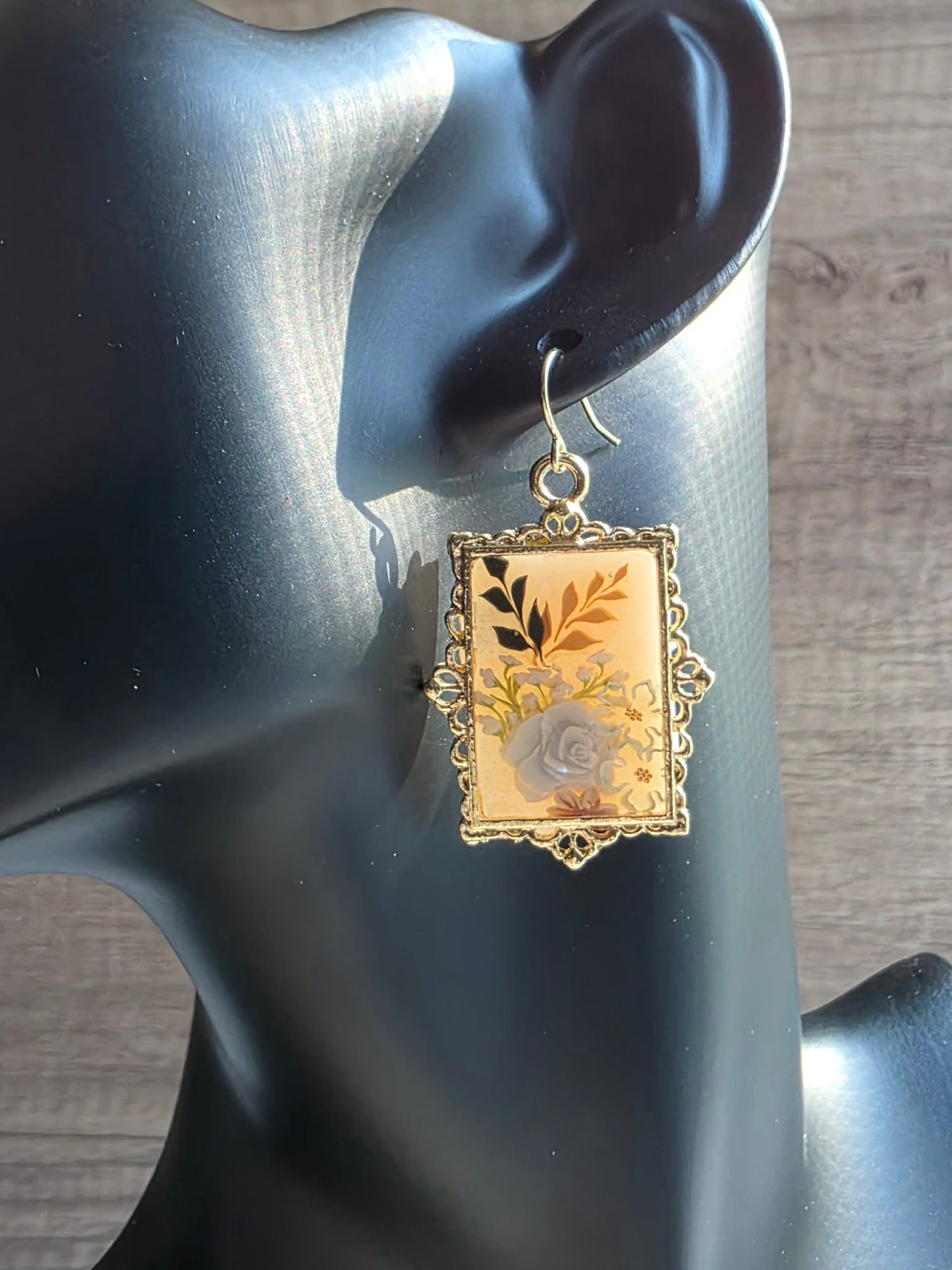 Ivory Keepsake Rose Earrings