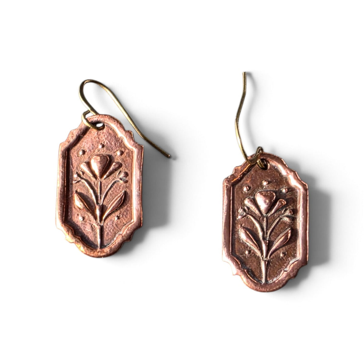 Wildflower Keepsake Copper Dangle Earrings