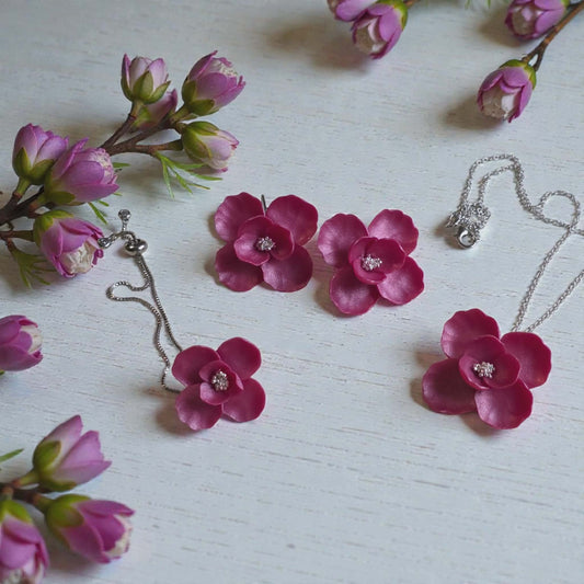 Blooms of Resilience full 3 piece set - Pink Berry Pearl