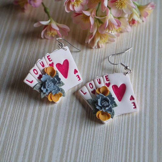 Love Letter Playing Card Earrings
