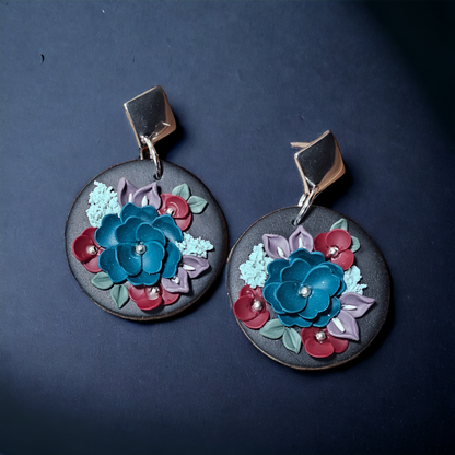 Floral circle earrings  image 2