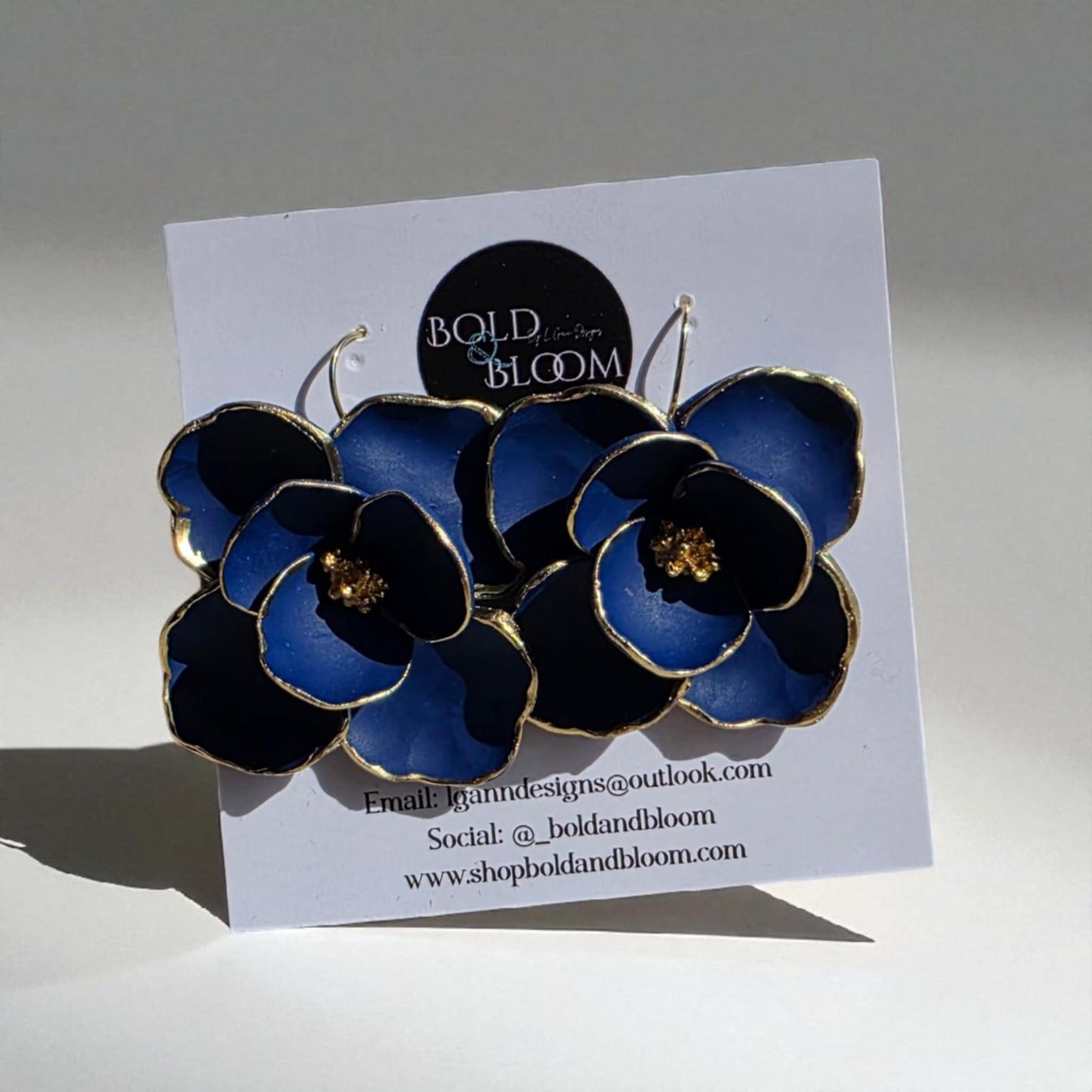 Boldly Blooms Statement Earrings - Black
