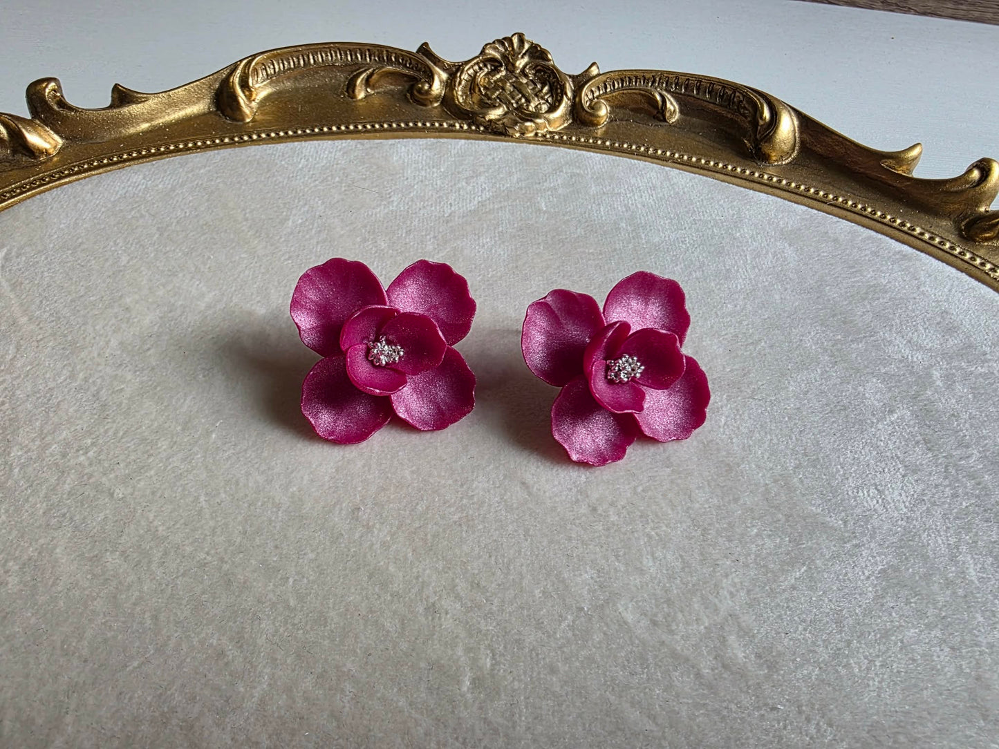 Blooms of Resilience Dangle Earrings Pink Berry Pearl