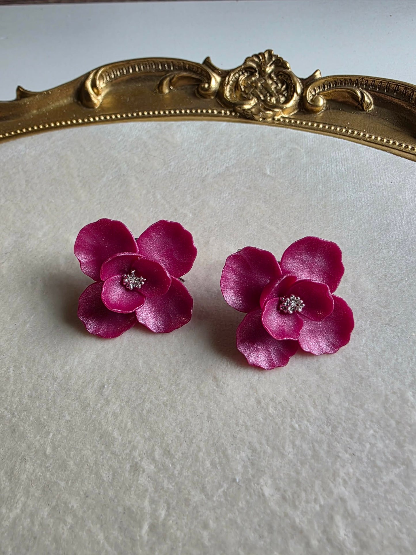 Blooms of Resilience Dangle Earrings Pink Berry Pearl