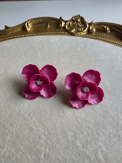 Blooms of Resilience Dangle Earrings Pink Berry Pearl
