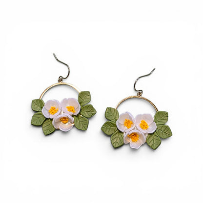 Grounded Bloom - Botanical Hoop Earrings