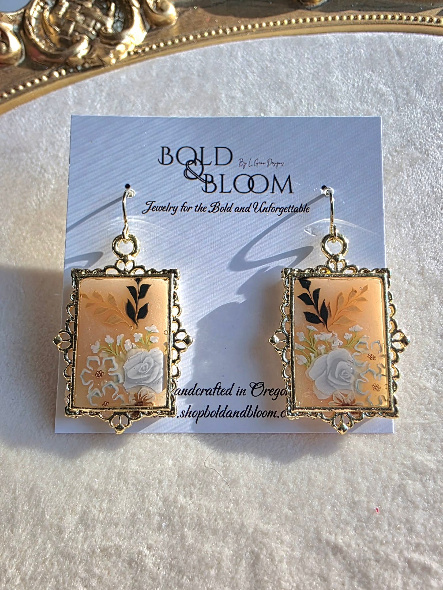 Ivory Keepsake Rose Earrings