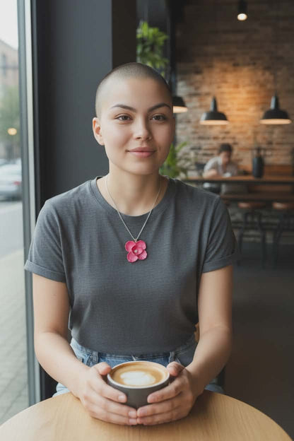 Blooms of Resilience Pendant Necklace Pink Berry Pearl