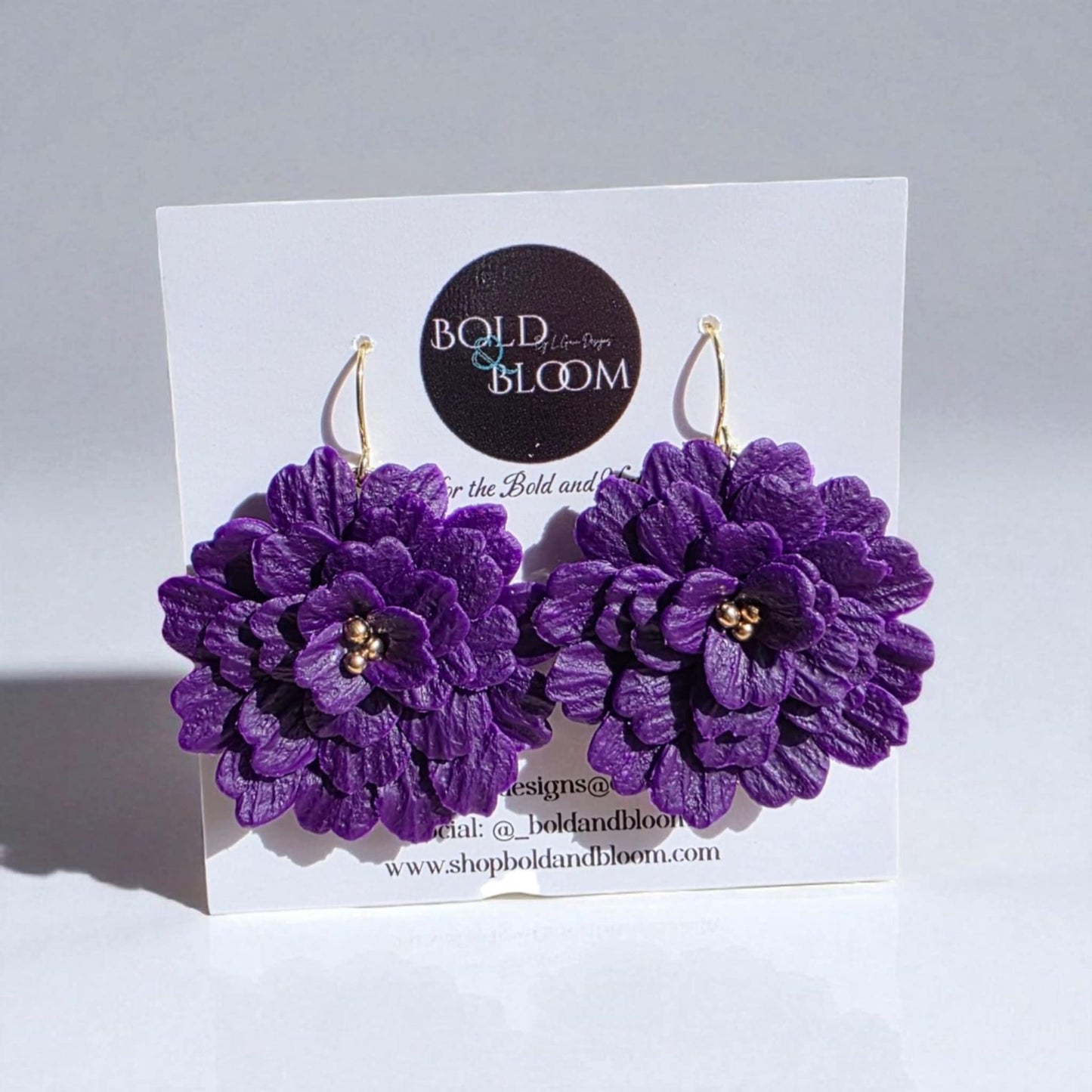 Midnight Bloom Statement Earrings- Teal