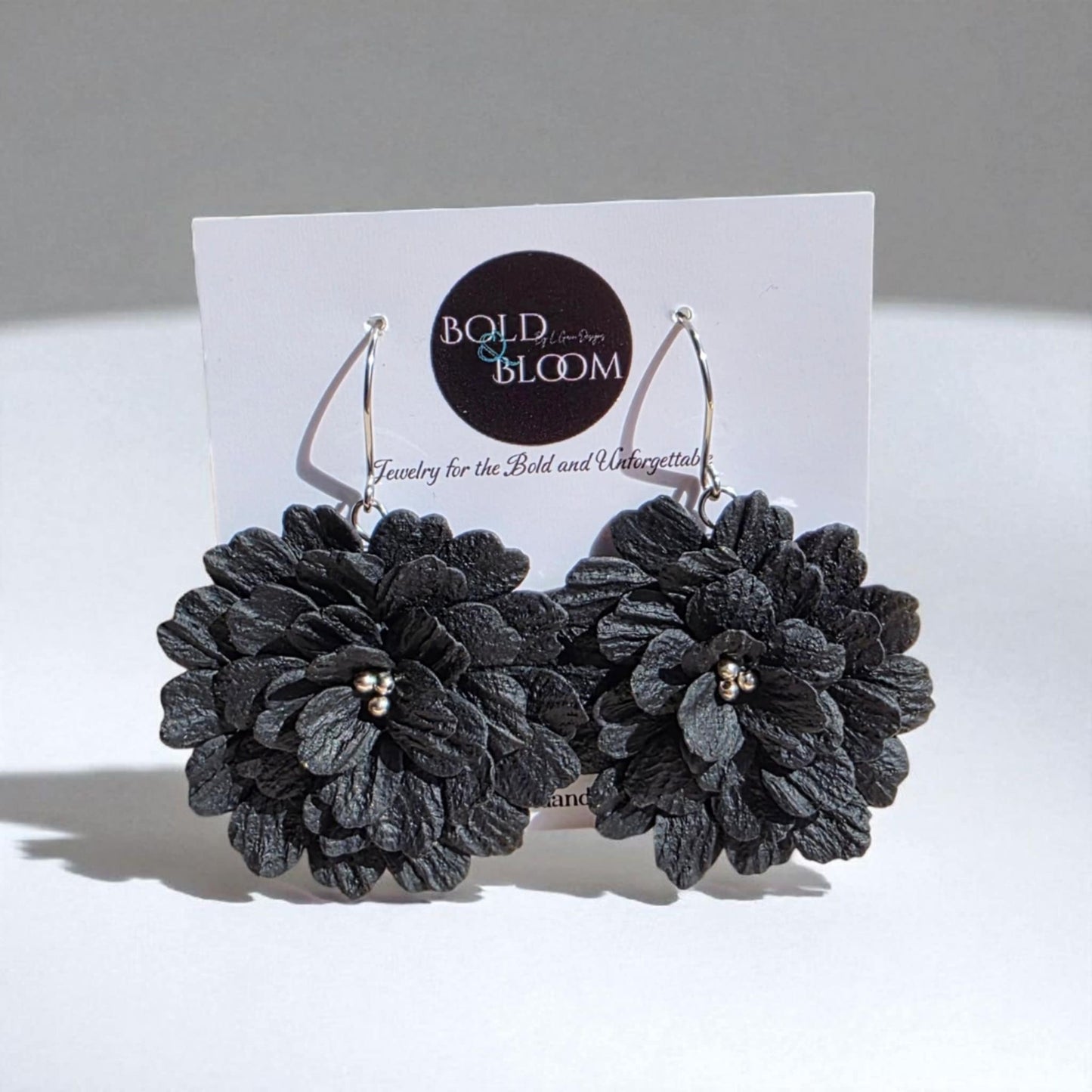 Midnight Bloom Statement Earrings- Teal