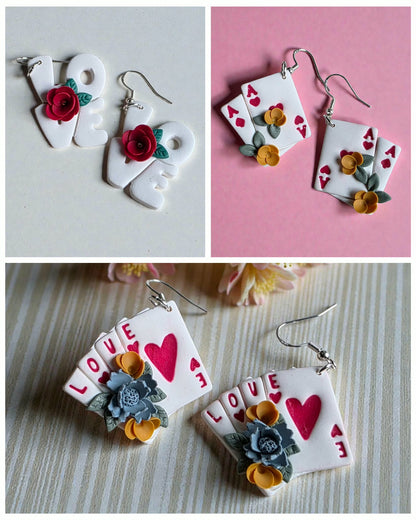 Love Letter Playing Card Earrings