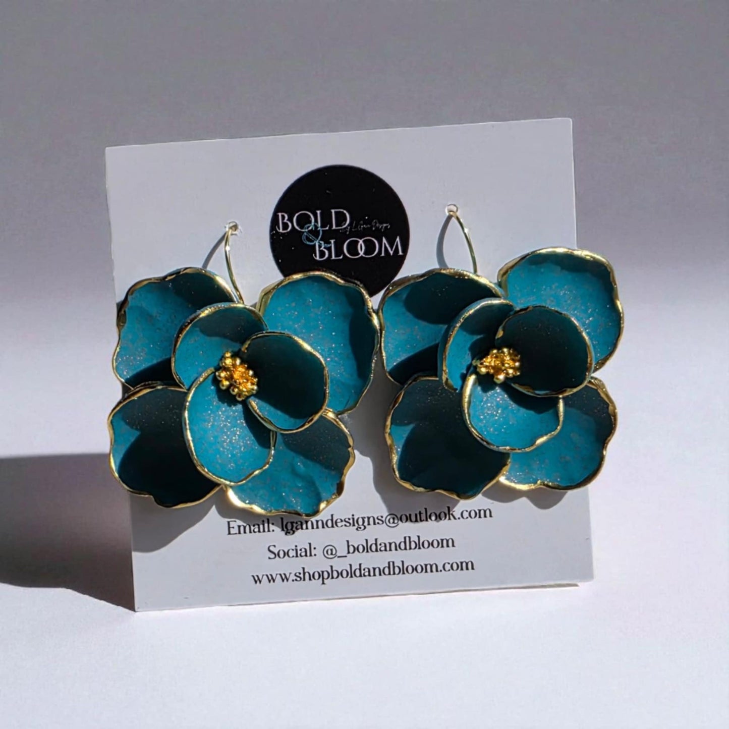 Boldly Blooms Statement Earrings - Black