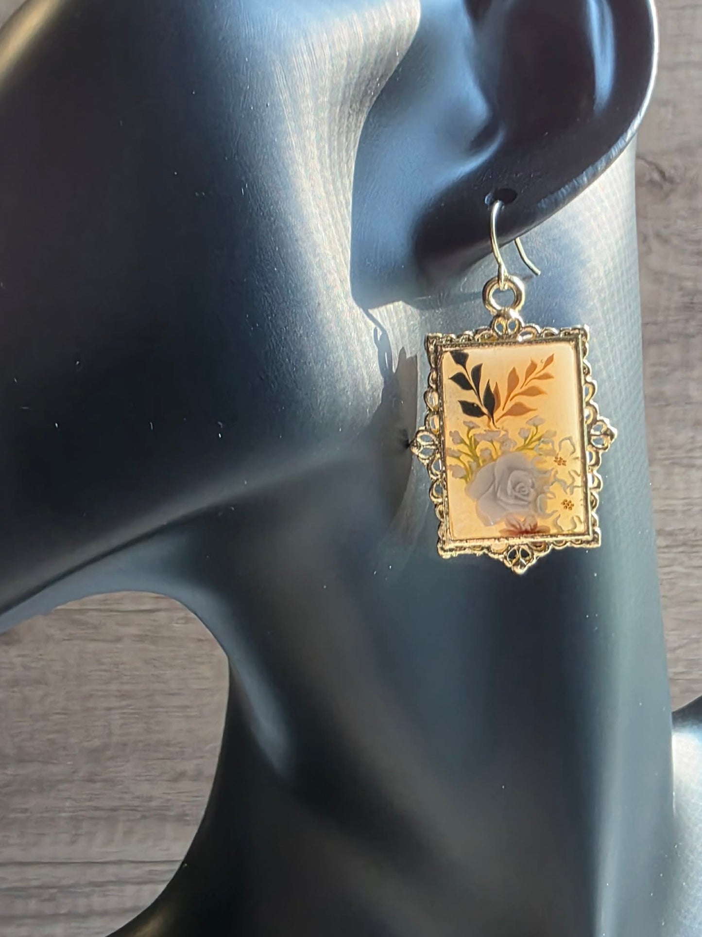 Ivory Keepsake Rose Earrings