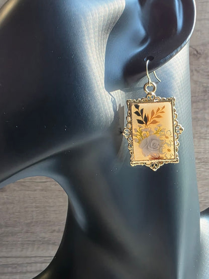 Ivory Keepsake Rose Earrings