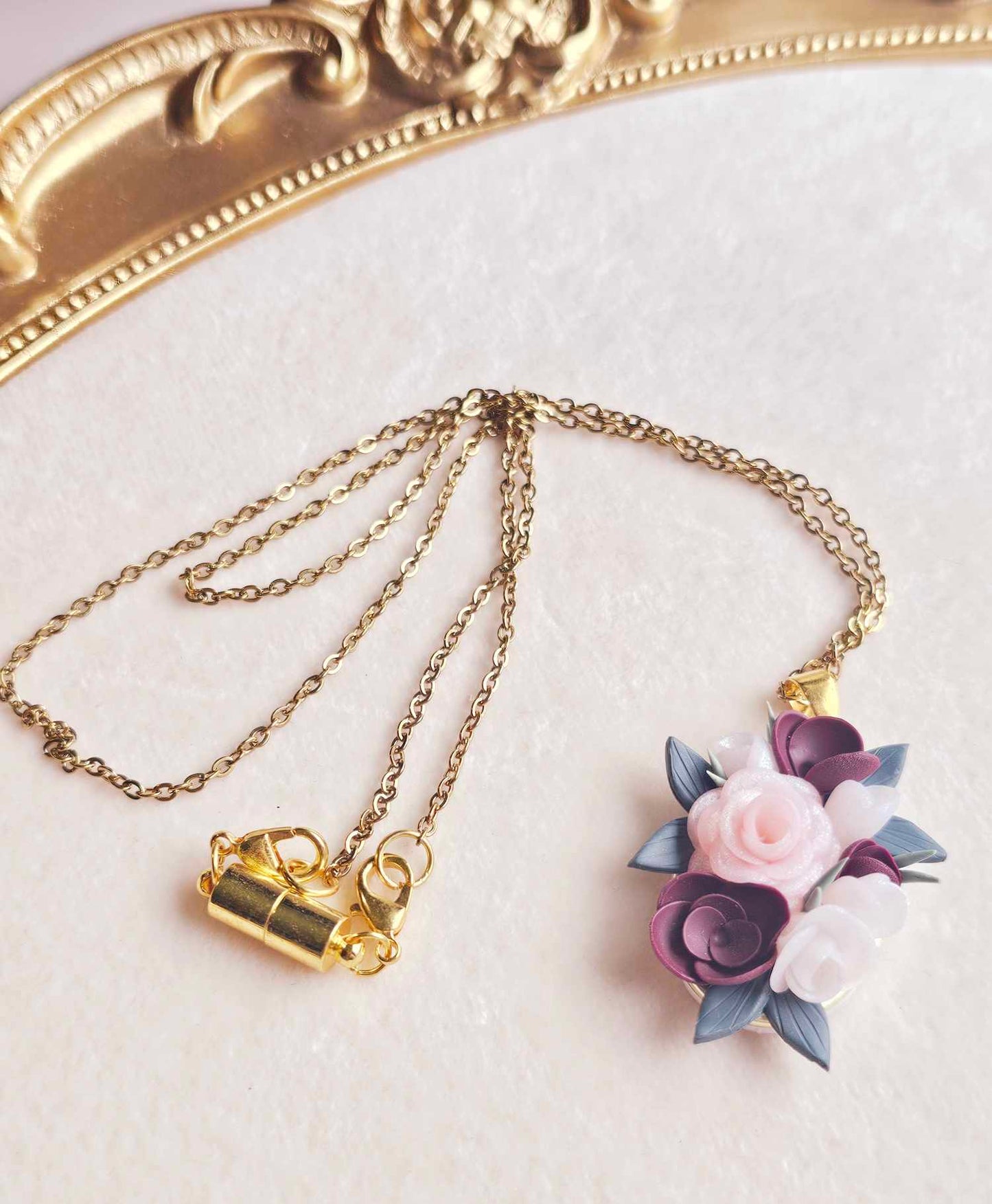 Floral Bouquet Pendant Necklace