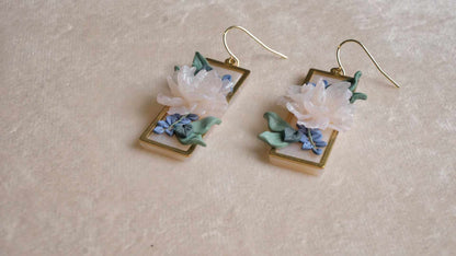 Moonlit Garden Dangle - White Floral Earrings
