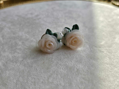 Ivory Rose Bloom Studs