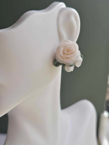 Ivory Rose Bloom Studs