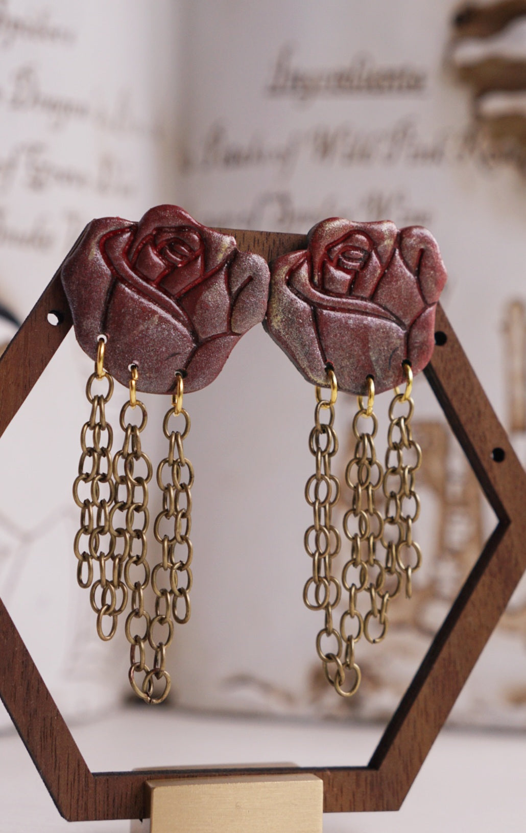 Gilded rose chain dangles image 6