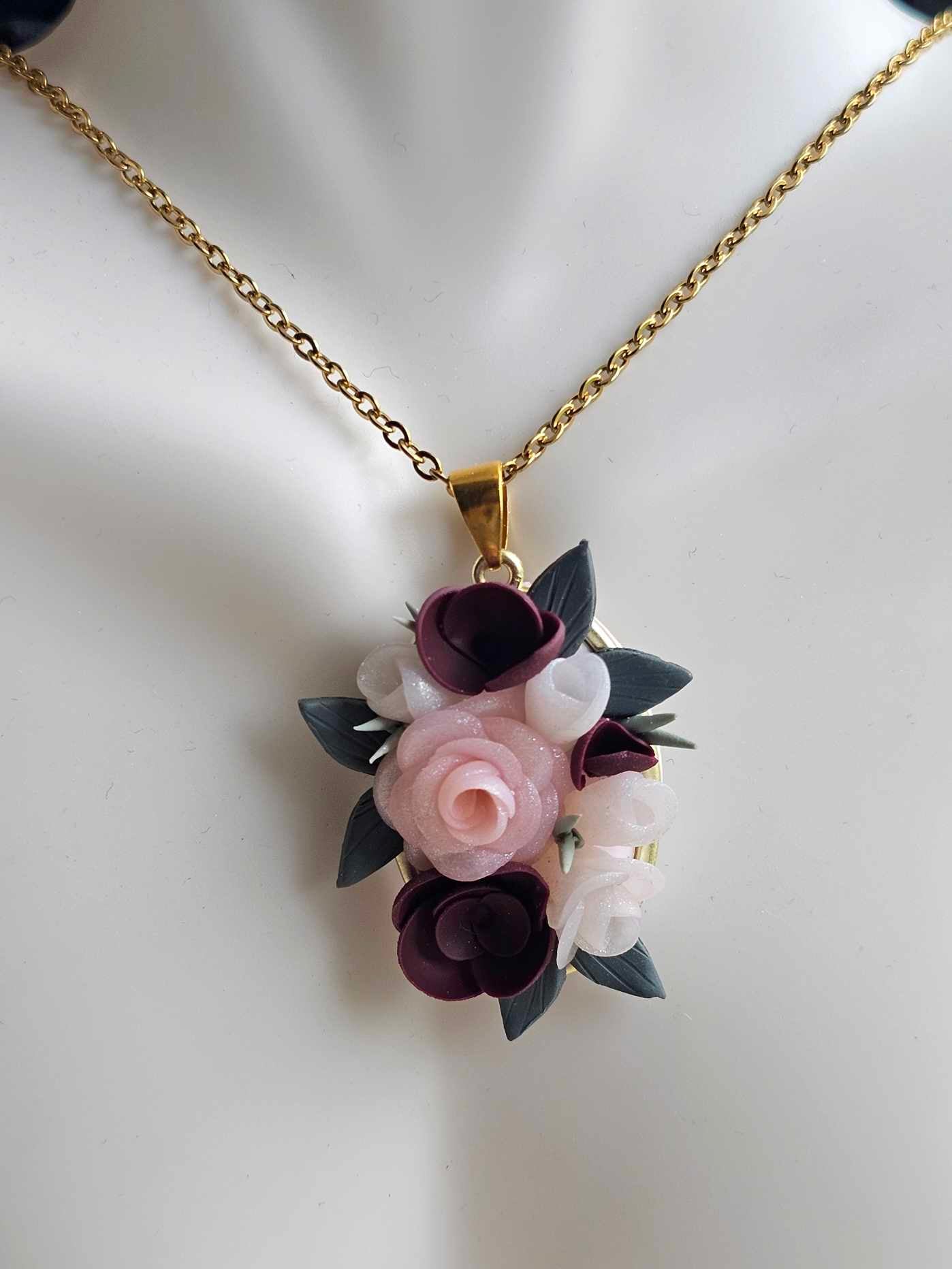 Floral Bouquet Pendant Necklace