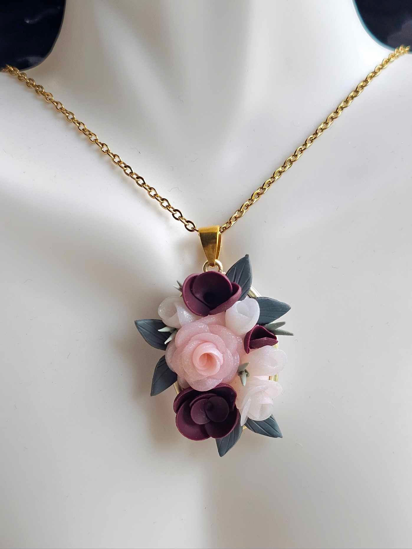 Floral Bouquet Pendant Necklace
