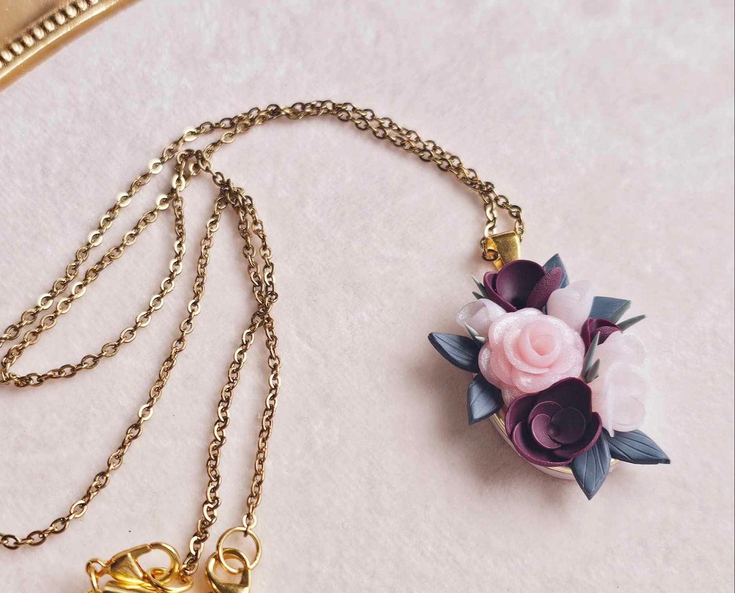 Floral Bouquet Pendant Necklace