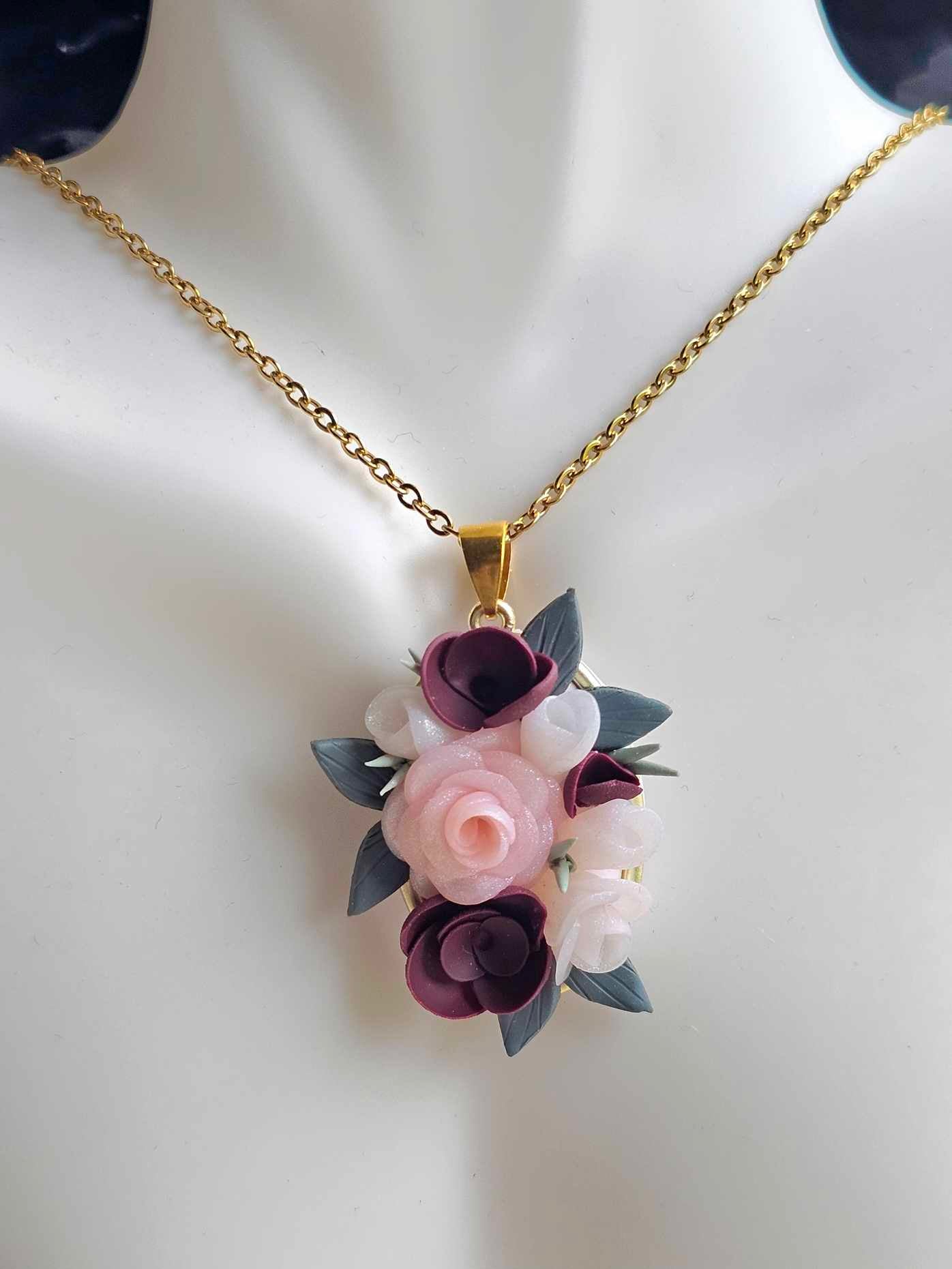 Floral Bouquet Pendant Necklace