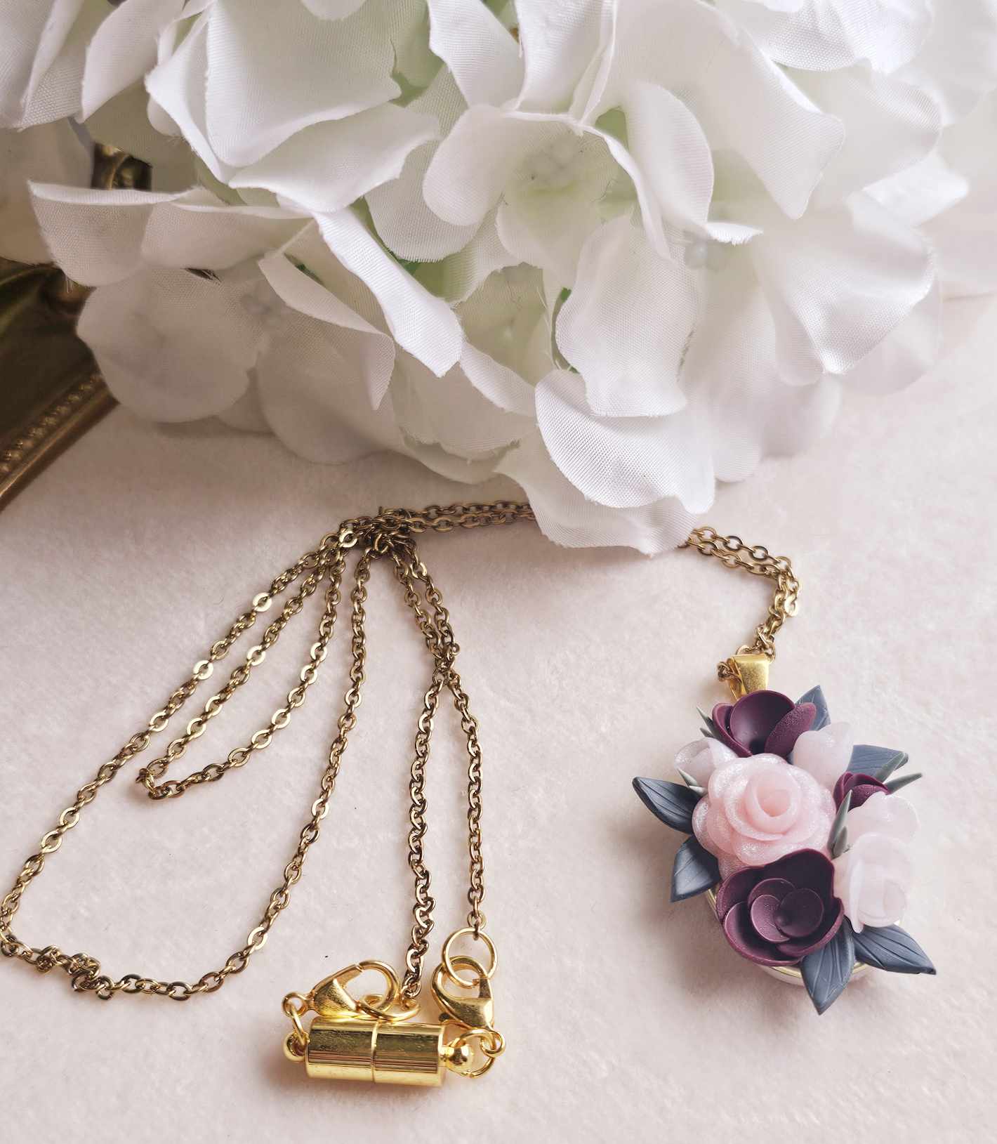 Floral Bouquet Pendant Necklace