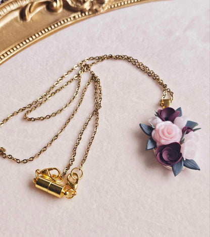 Floral Bouquet Pendant Necklace