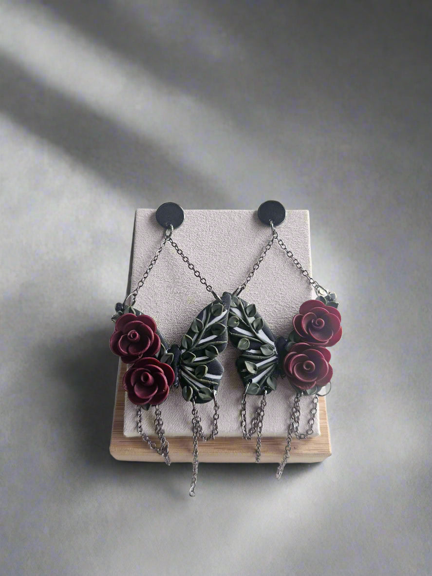 Crimson Butterfly Dangle Earrings image 2