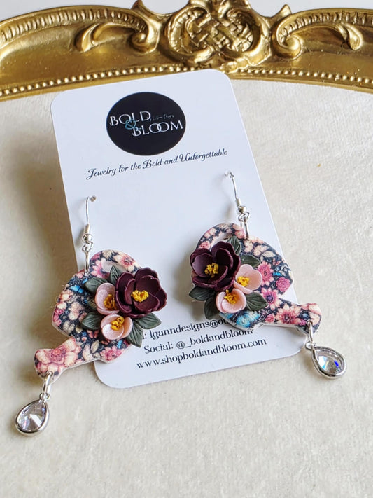 Midnight Bloom Watering Can Earrings
