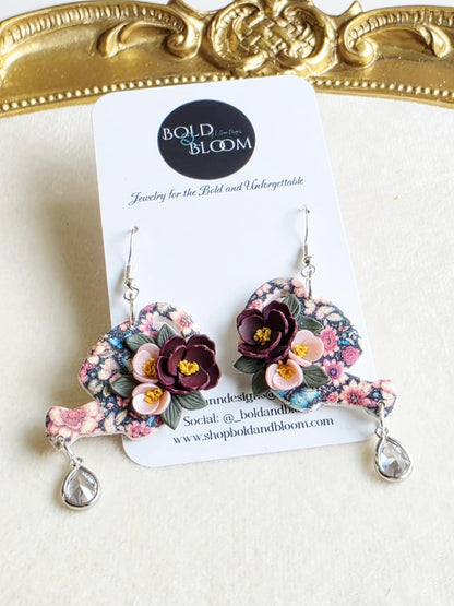 Midnight Bloom Watering Can Earrings