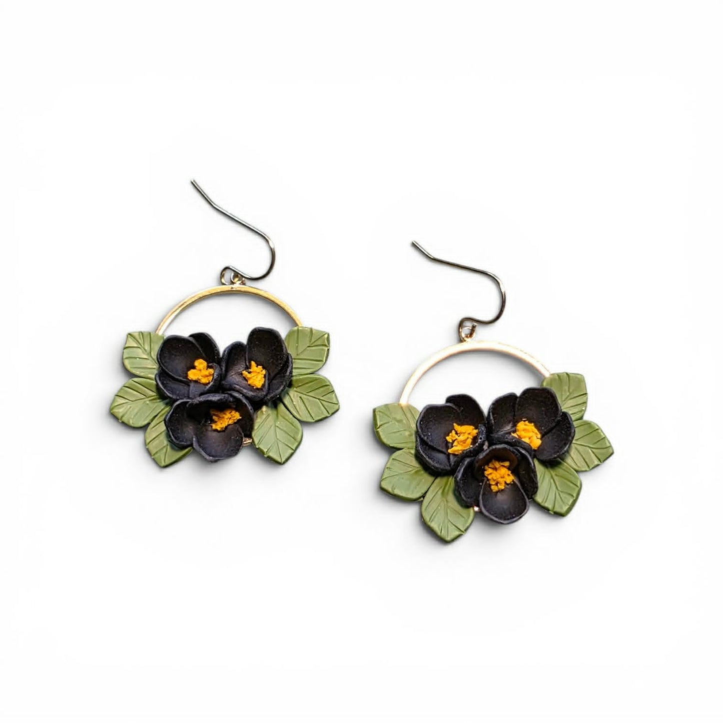 Grounded Bloom - Botanical Hoop Earrings