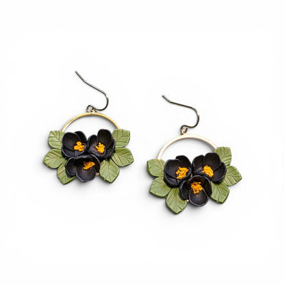 Grounded Bloom - Botanical Hoop Earrings