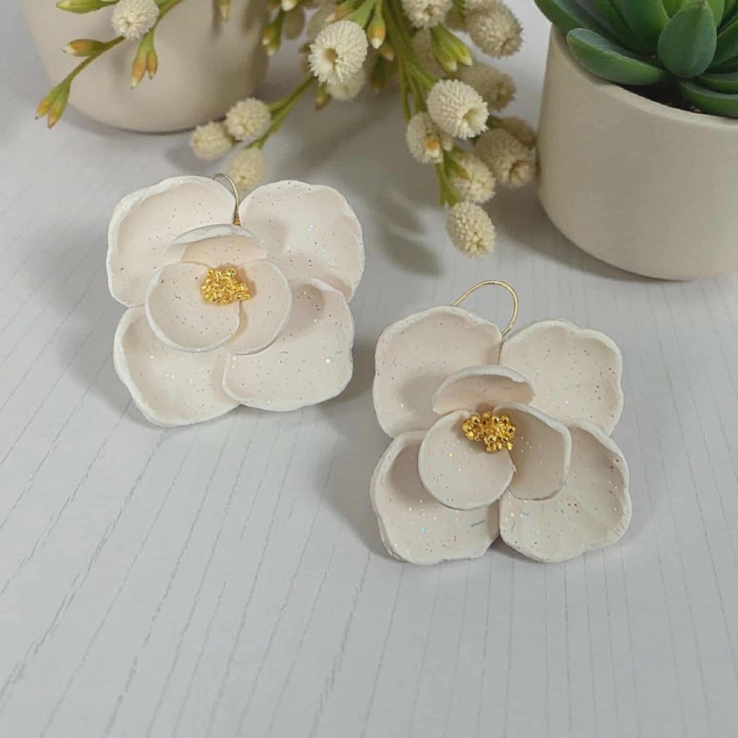 Boldly Blooms Statement Earrings - Solid color