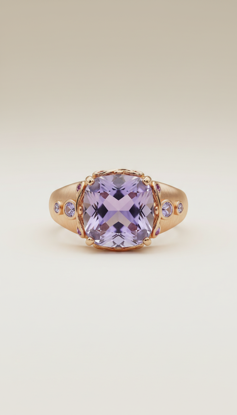 Gold Amethyst Cocktail Ring