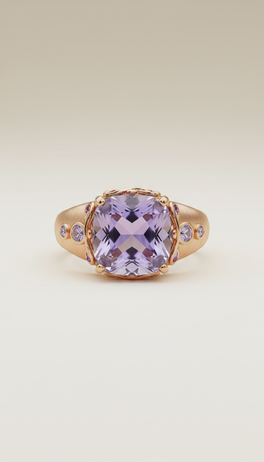 Gold Amethyst Cocktail Ring