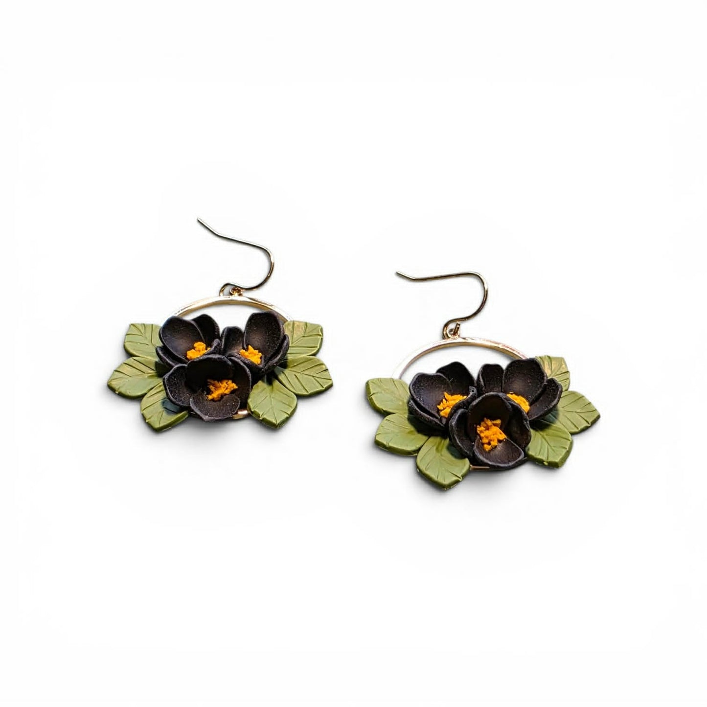 Grounded Bloom - Botanical Hoop Earrings