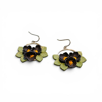Grounded Bloom - Botanical Hoop Earrings