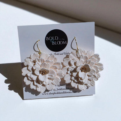 Midnight Bloom Statement Earrings- Teal