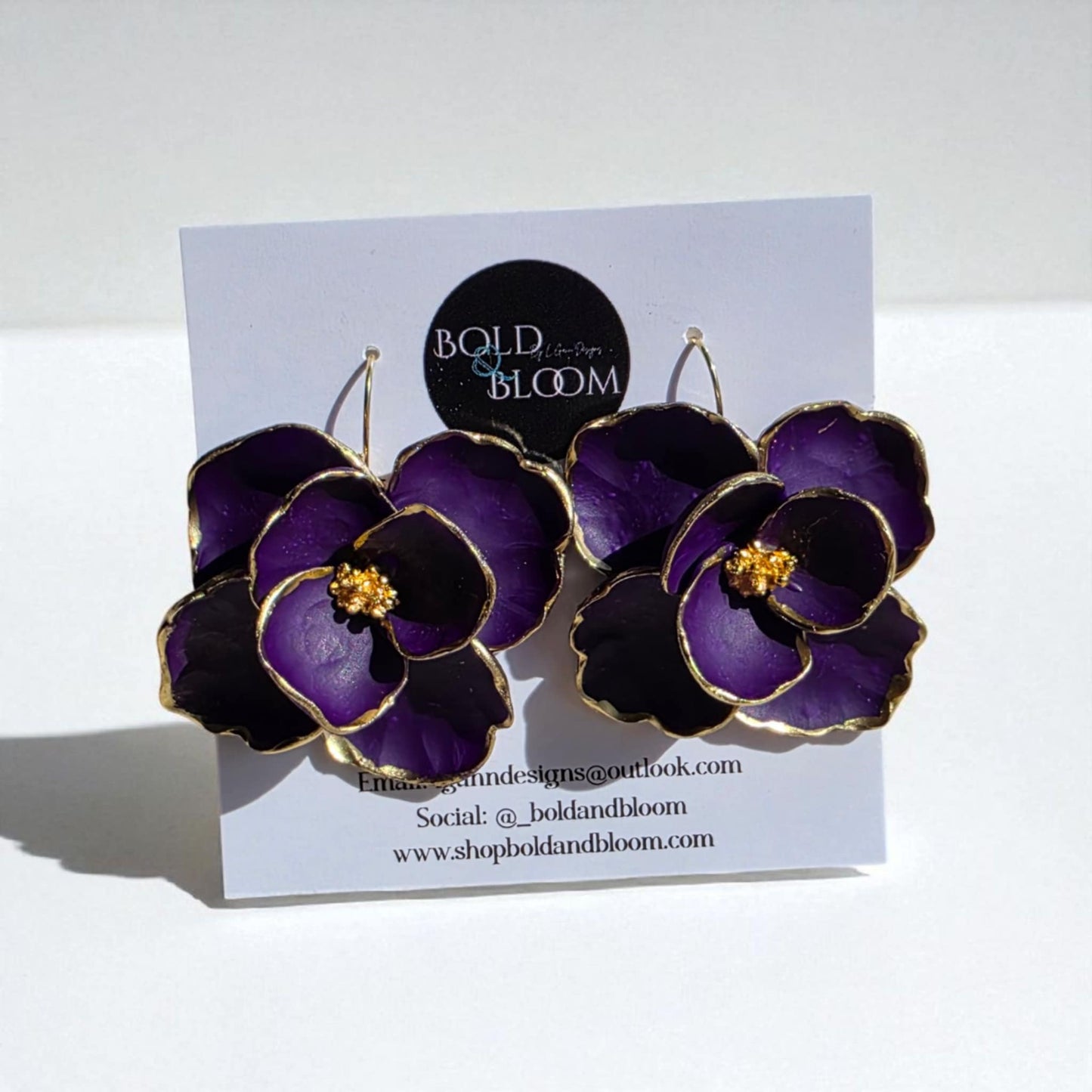 Boldly Blooms Statement Earrings - Black