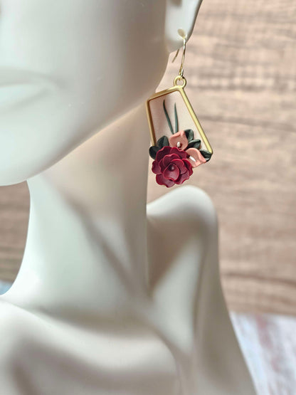 Small floral dangle earrings  image 4