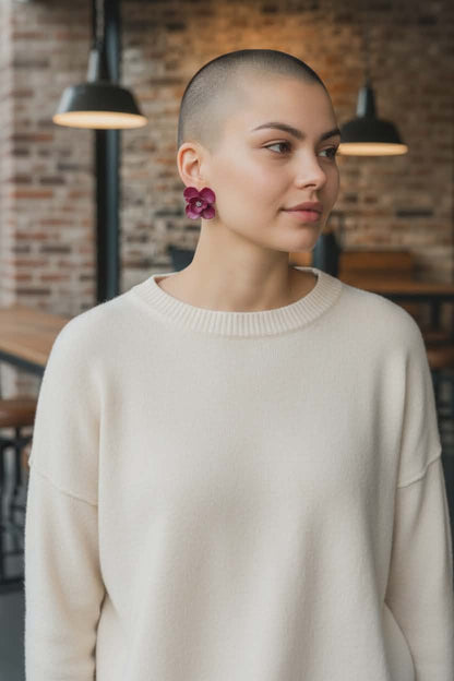 Blooms of Resilience Dangle Earrings Pink Berry Pearl