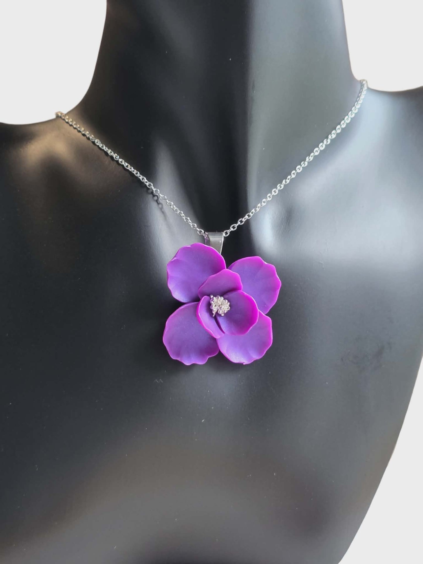 Blooms of Resilience Pendant Necklace Purple Pearl