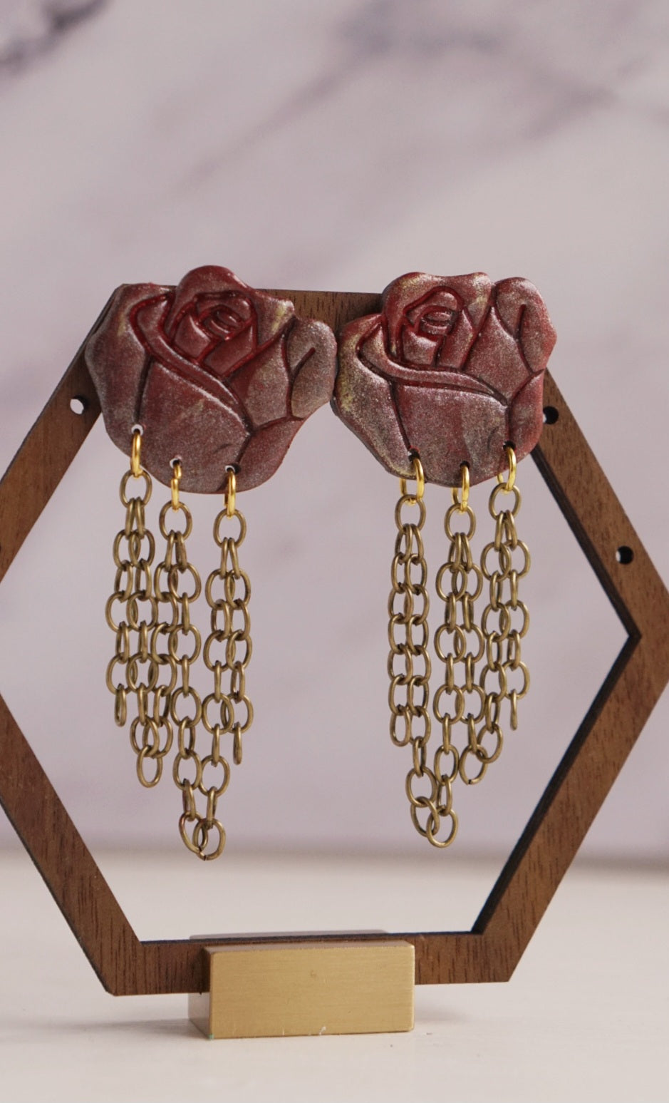 Gilded rose chain dangles image 9