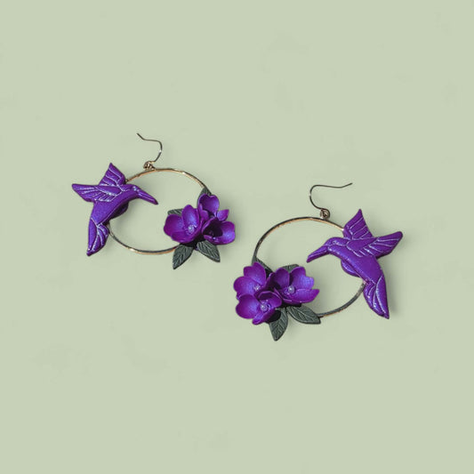 Electric Bloom Hummingbird Hoops