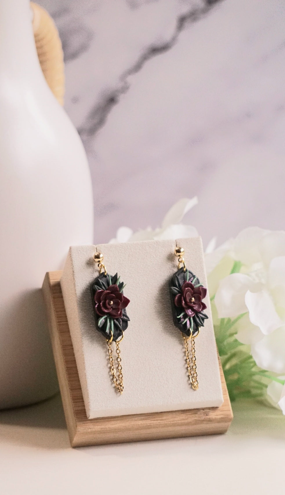 Midnight Bloom Dangle Earrings image 1