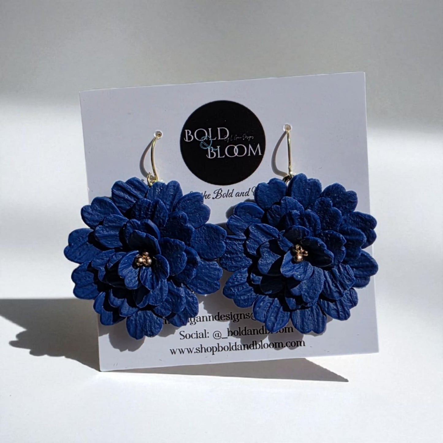 Midnight Bloom Statement Earrings- Teal